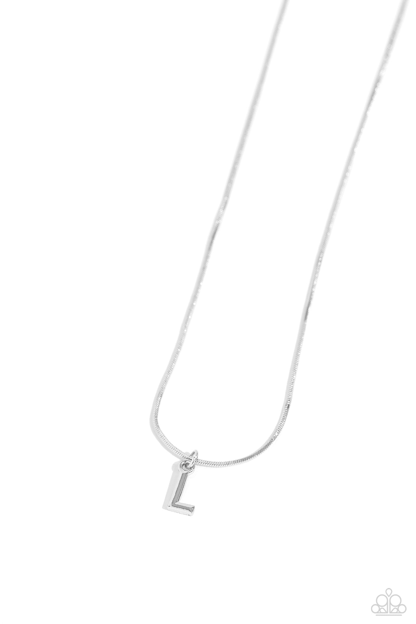 Seize the Initial - Silver - L Necklace - Paparazzi Accessories - Alies Bling Bar