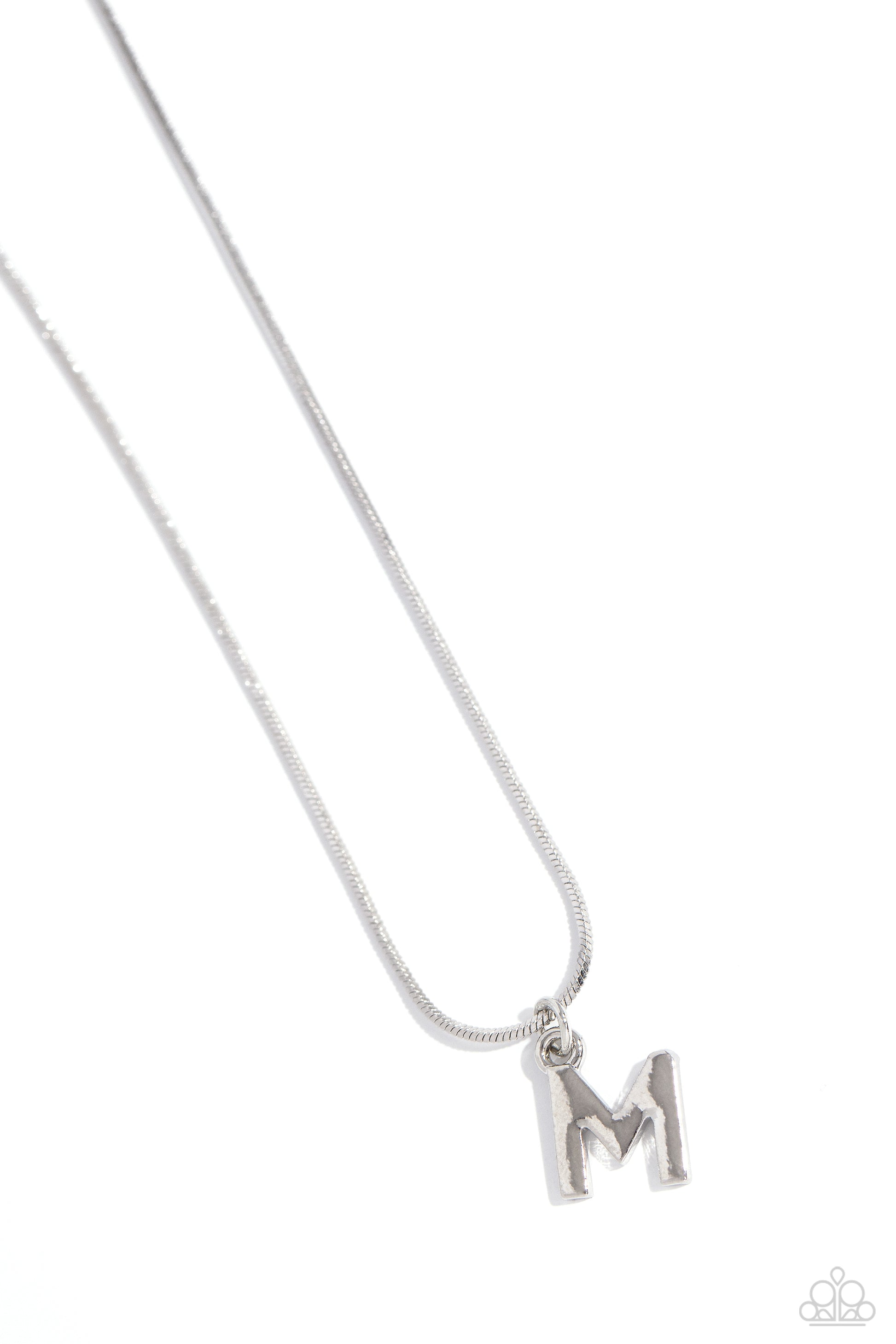 Seize the Initial - Silver - M Necklace - Paparazzi Accessories - Alies Bling Bar