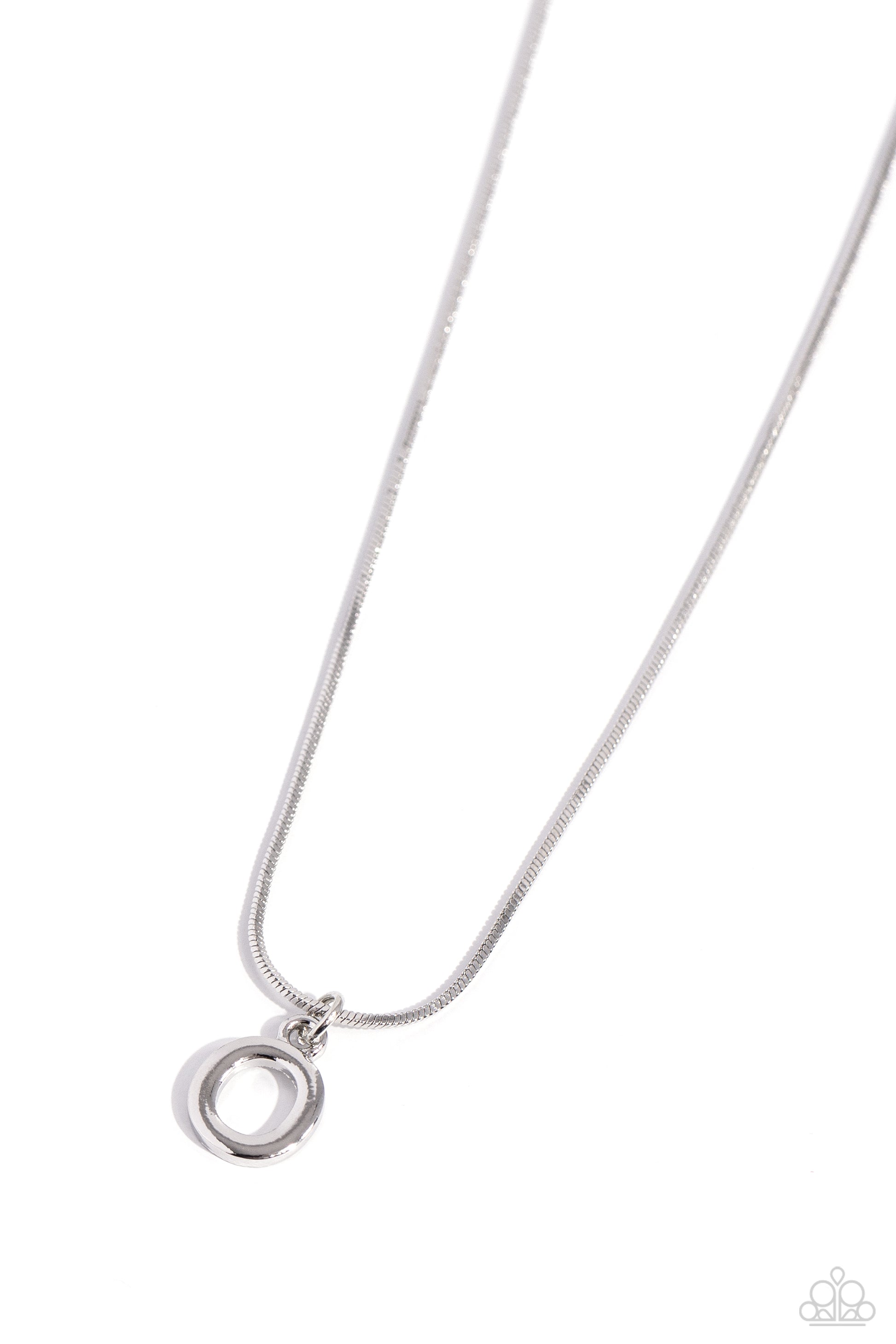 Seize the Initial - Silver - O Necklace - Paparazzi Accessories - Alies Bling Bar