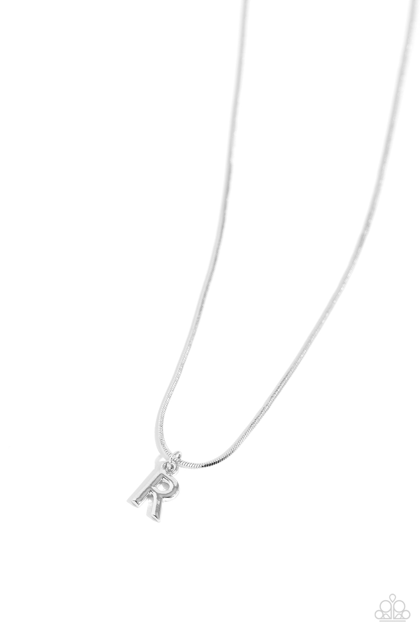 Seize the Initial - Silver - R Necklace - Paparazzi Accessories - Alies Bling Bar