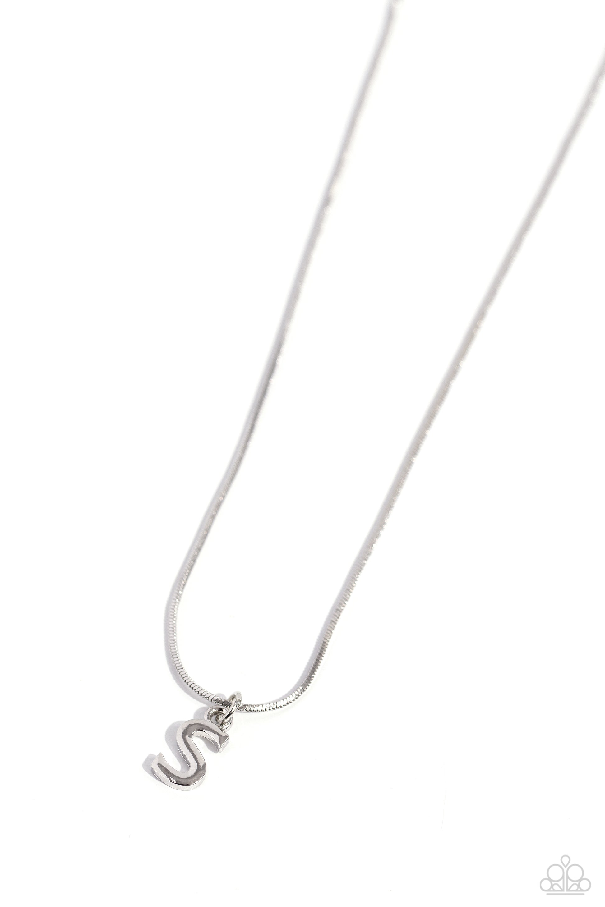 Seize the Initial - Silver - S Necklace - Paparazzi Accessories - Alies Bling Bar