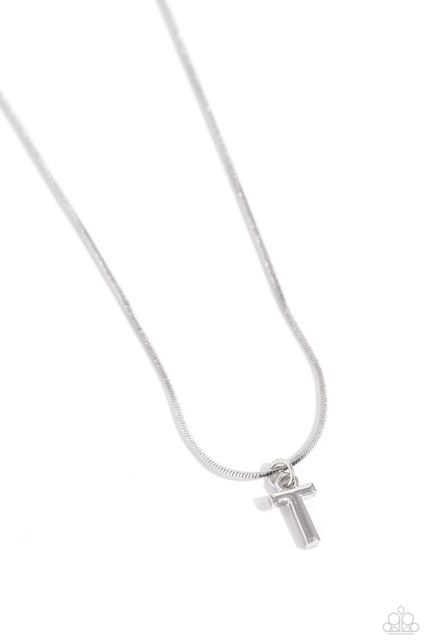 Seize the Initial - Silver - T Necklace - Paparazzi Accessories - Alies Bling Bar