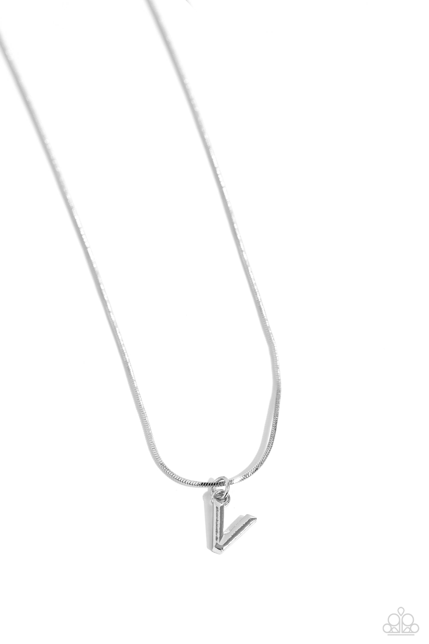 Seize the Initial - Silver - V Necklace - Paparazzi Accessories - Alies Bling Bar