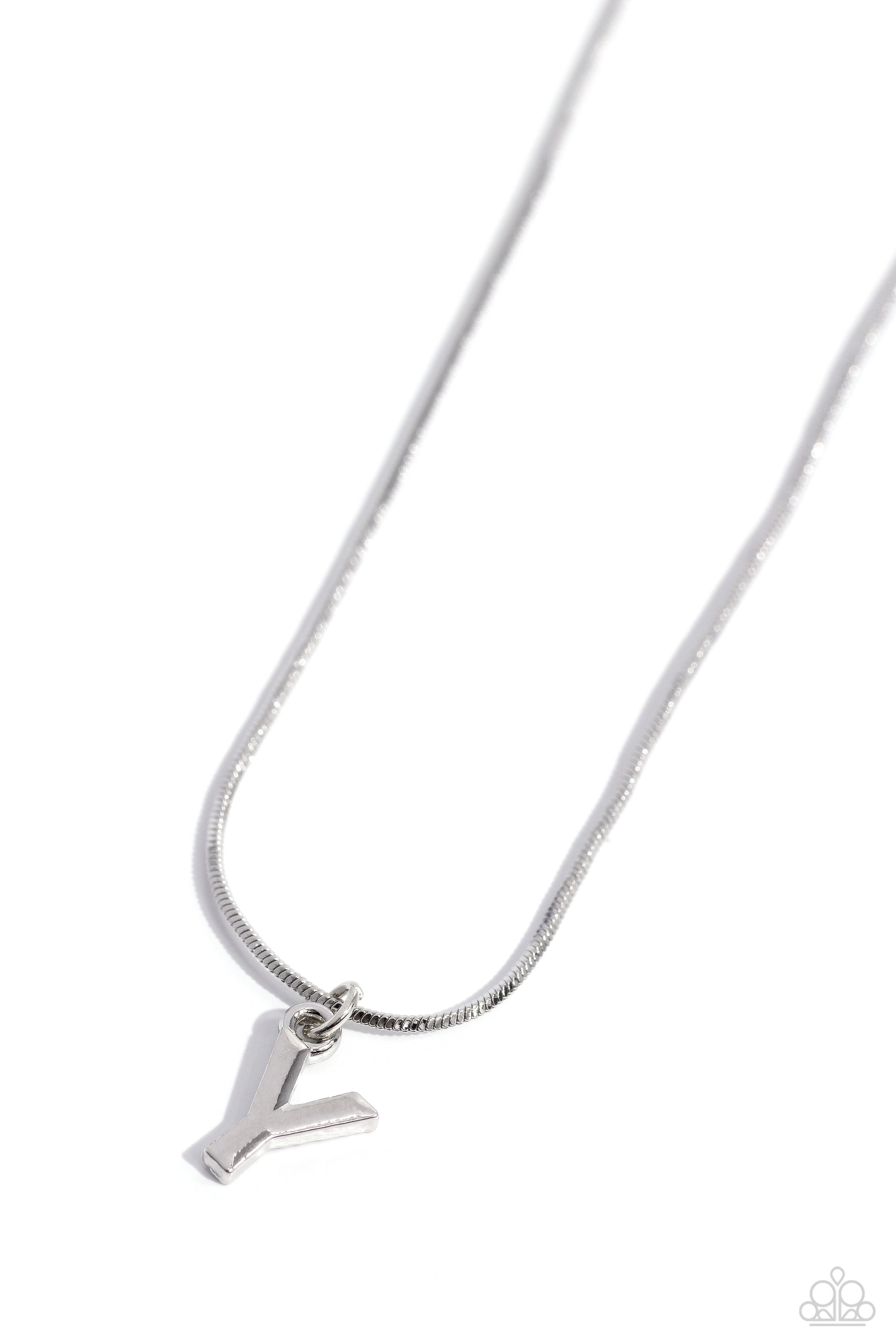 Seize the Initial - Silver - Y Necklace - Paparazzi Accessories - Alies Bling Bar