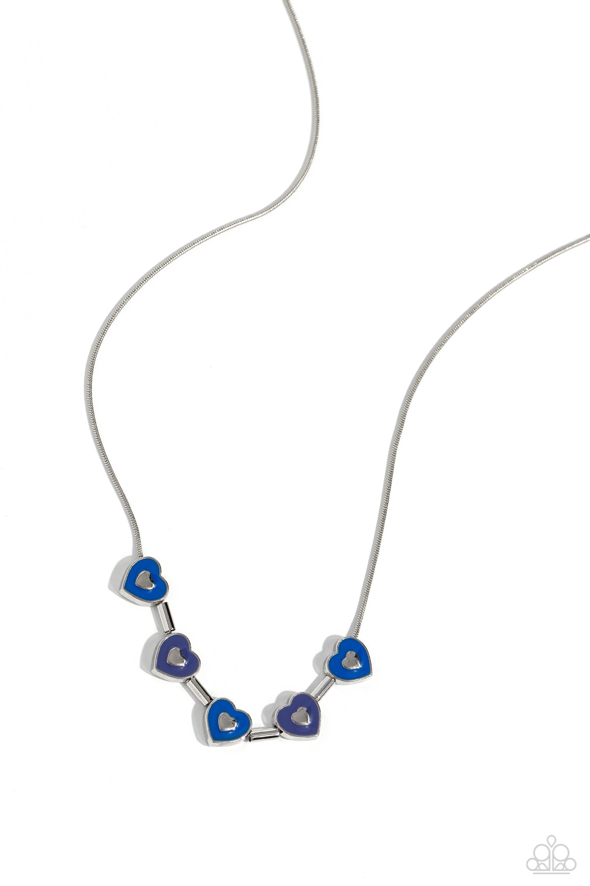 ECLECTIC Heart - Blue Necklace - Paparazzi Accessories - Alies Bling Bar