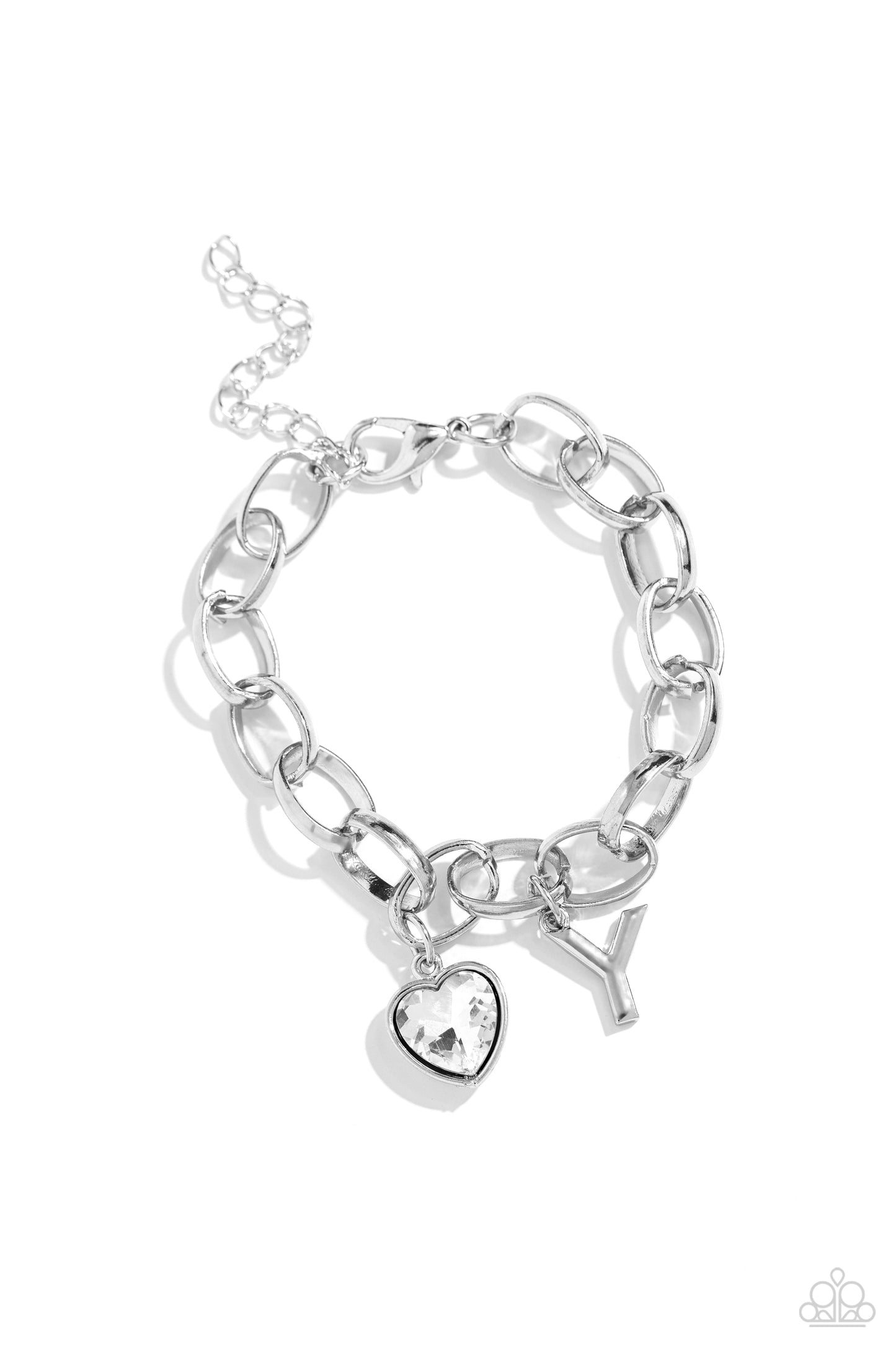 Guess Now Its INITIAL - White Bracelet - Y - Paparazzi Accessories - Alies Bling Bar