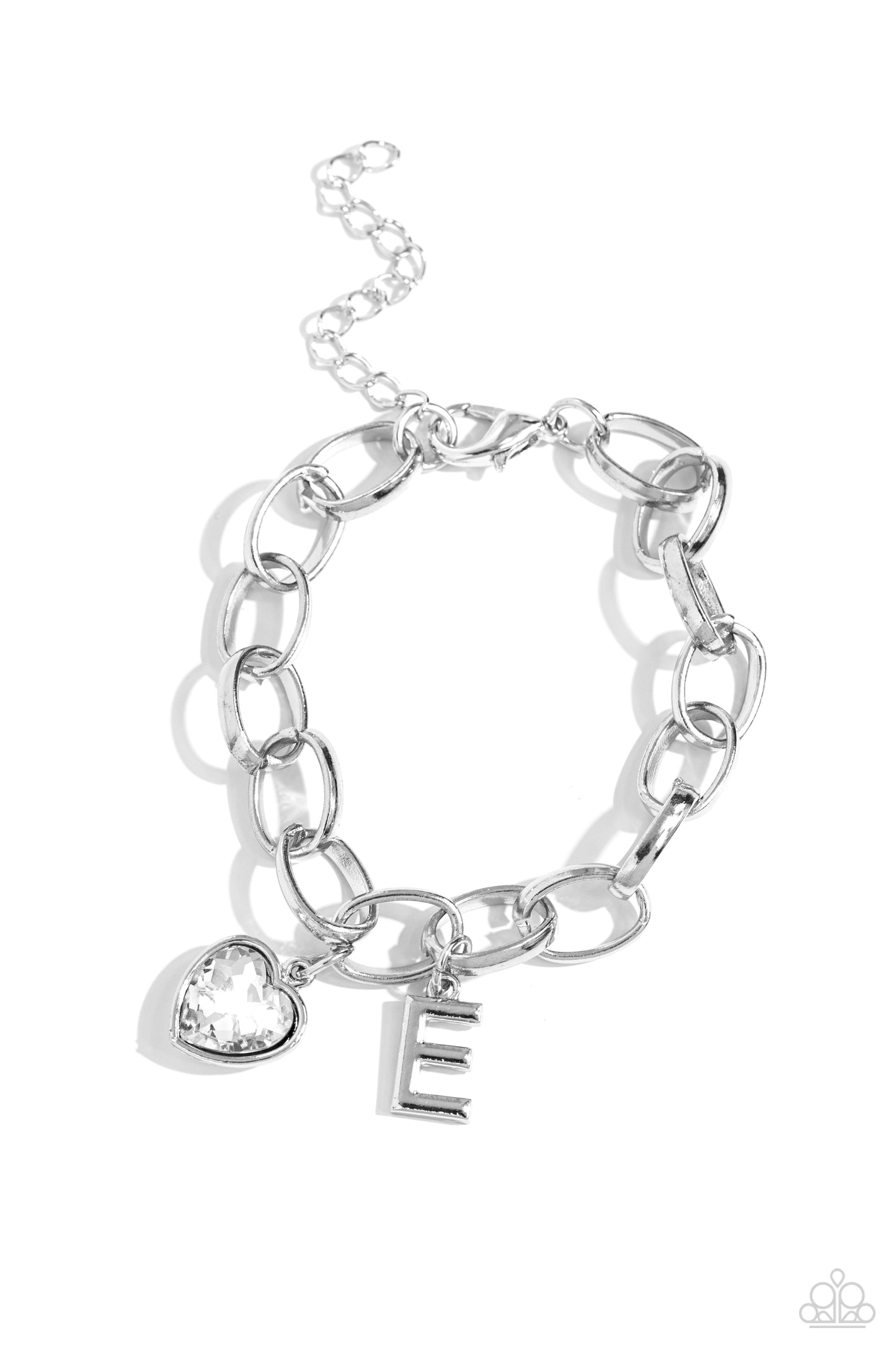 Guess Now Its INITIAL - White Bracelet - E - Paparazzi Accessories - Alies Bling Bar