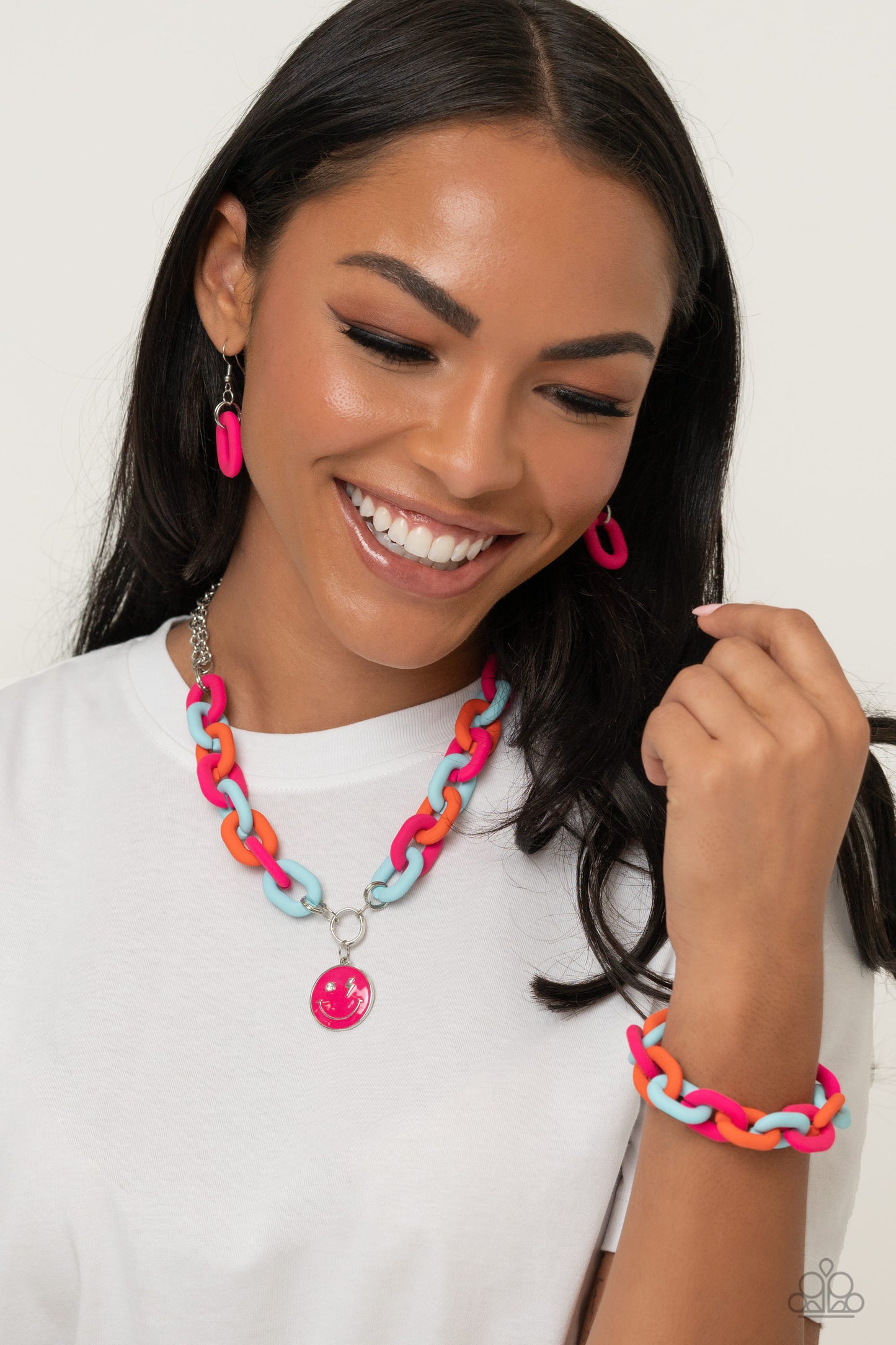 Go the Extra SMILE - Pink Bracelet - Paparazzi Accessories - Alies Bling Bar