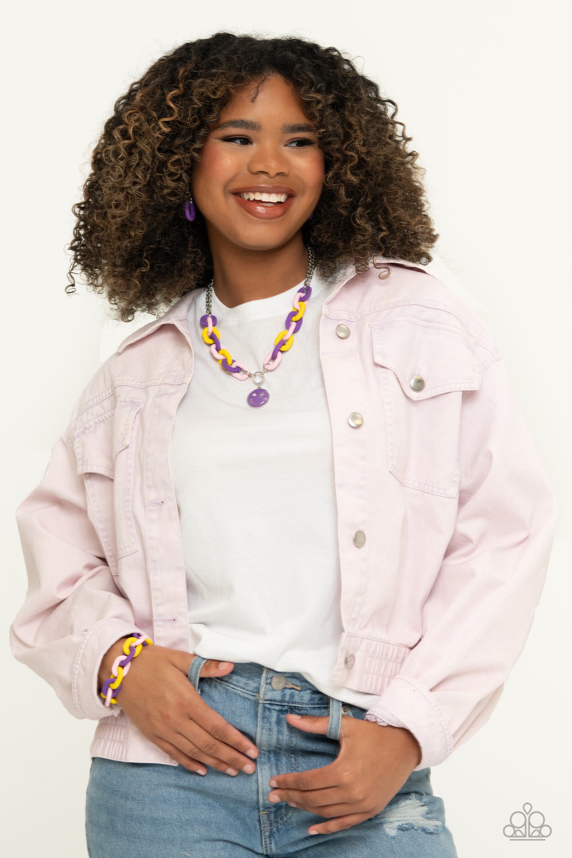 Speed SMILE - Purple Necklace - Paparazzi Accessories - Alies Bling Bar