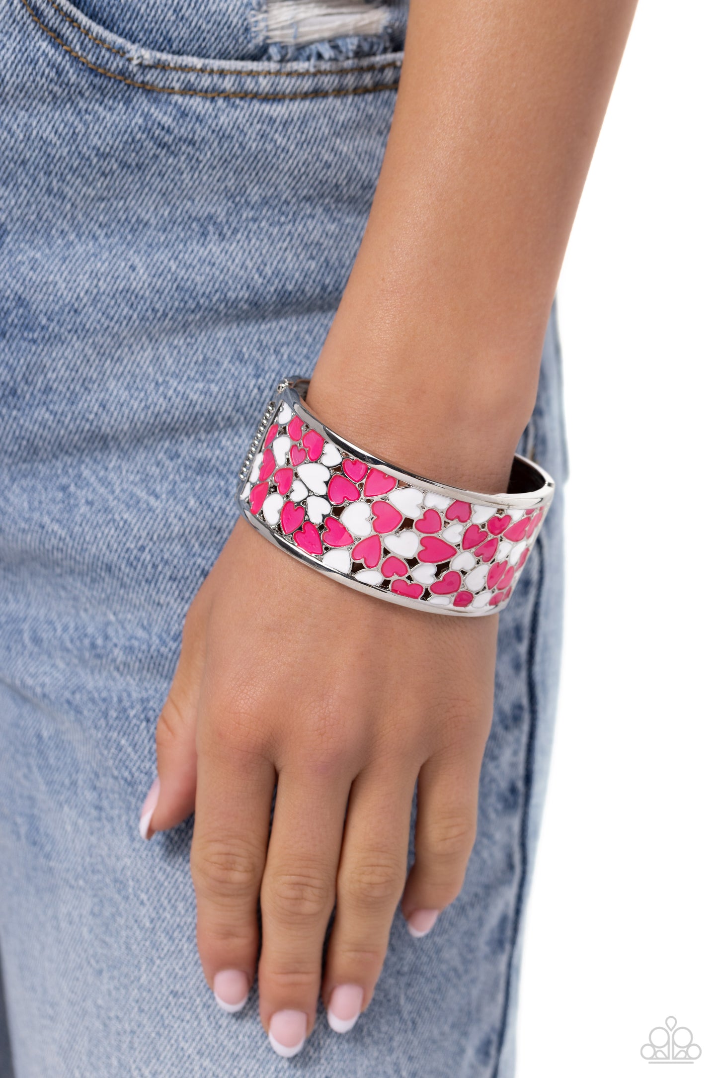 Penchant for Patterns - Pink Bracelet - Paparazzi Accessories - Alies Bling Bar