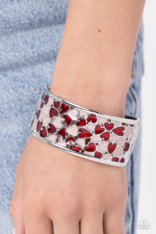 Penchant for Patterns - Red Bracelet - Paparazzi Accessories - Alies Bling Bar