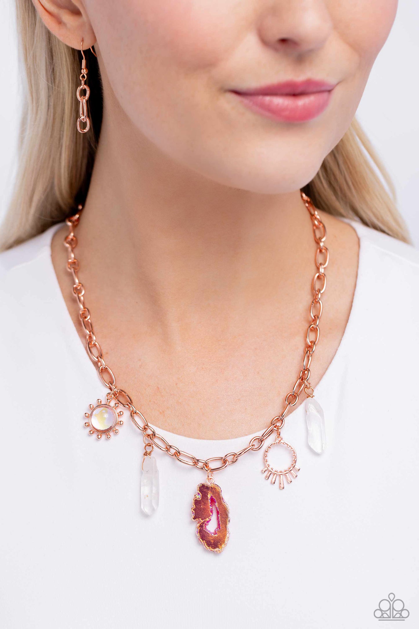 Geode Glam - Copper Necklace - Paparazzi Accessories - Alies Bling Bar