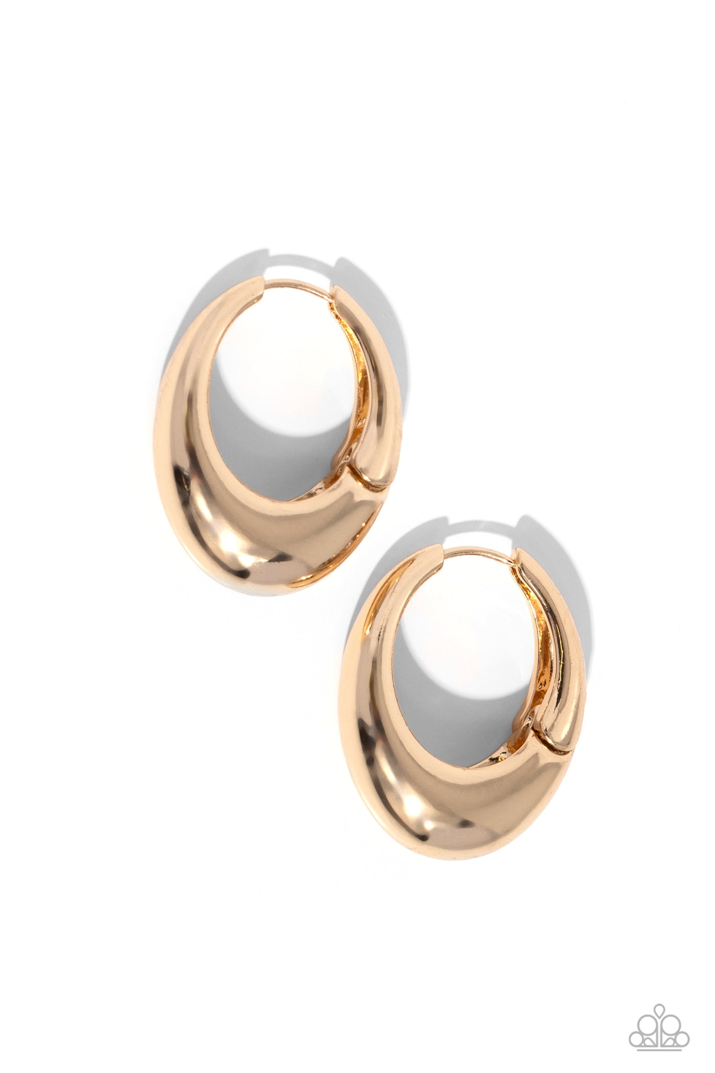 Oval Official - Gold Earrings - Paparazzi Accessories - Alies Bling Bar