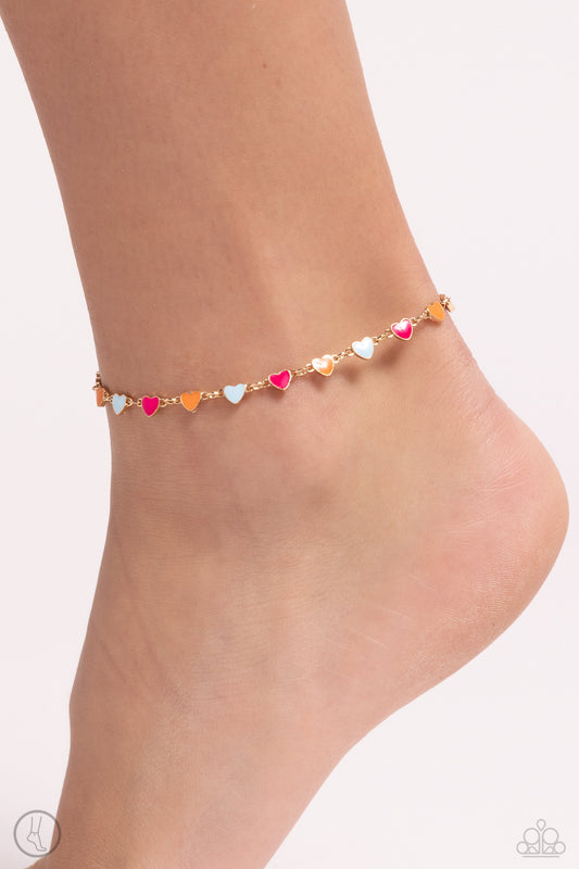 Dancing Delight - Gold Anklet - Paparazzi Accessories - Alies Bling Bar