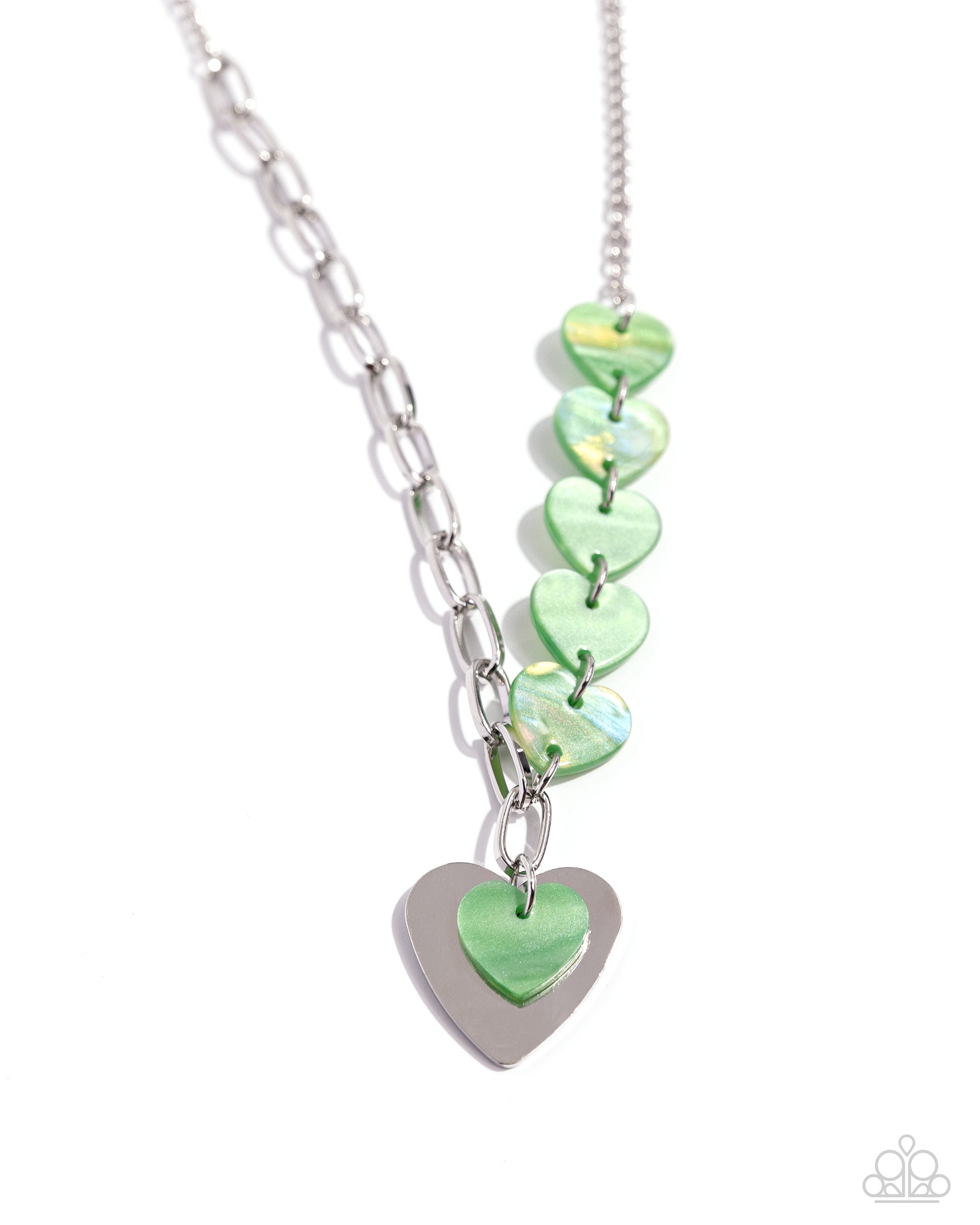 HEART Of The Movement - Green Necklace  - Paparazzi Accessories - Alies Bling Bar