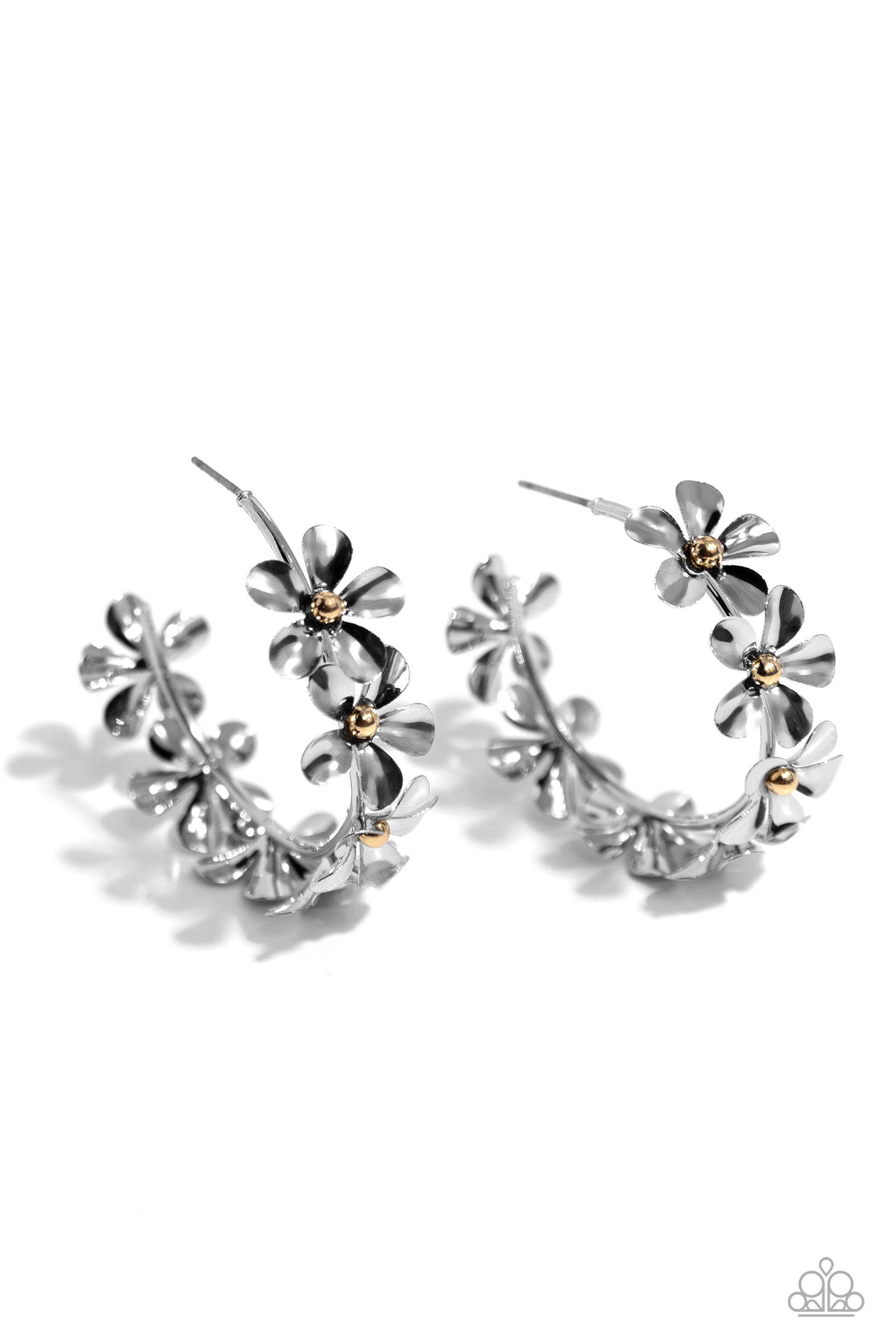 Floral Flamenco - Silver Earrings - Paparazzi Accessories - Alies Bling Bar