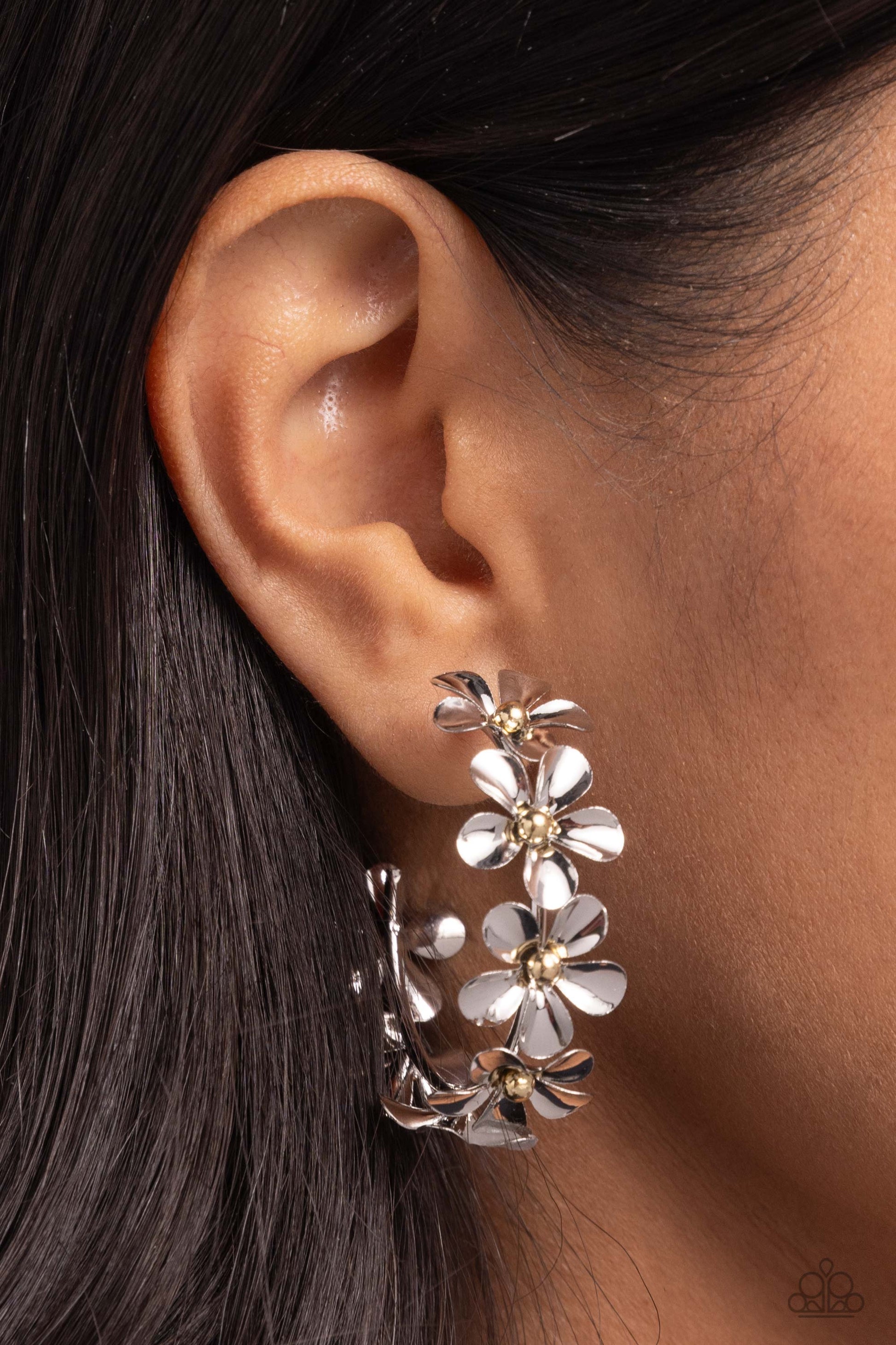 Floral Flamenco - Silver Earrings - Paparazzi Accessories - Alies Bling Bar