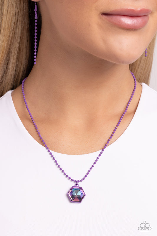 Sprinkle of Simplicity - Purple Necklace - Paparazzi Accessories - Alies Bling Bar