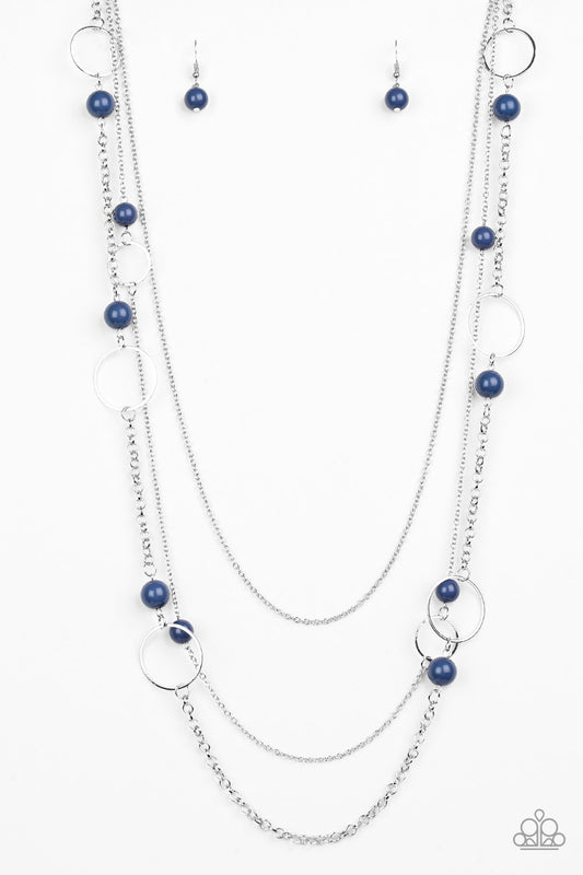 Paparazzi Accessories - Beachside Babe - Blue Necklace - Alies Bling Bar