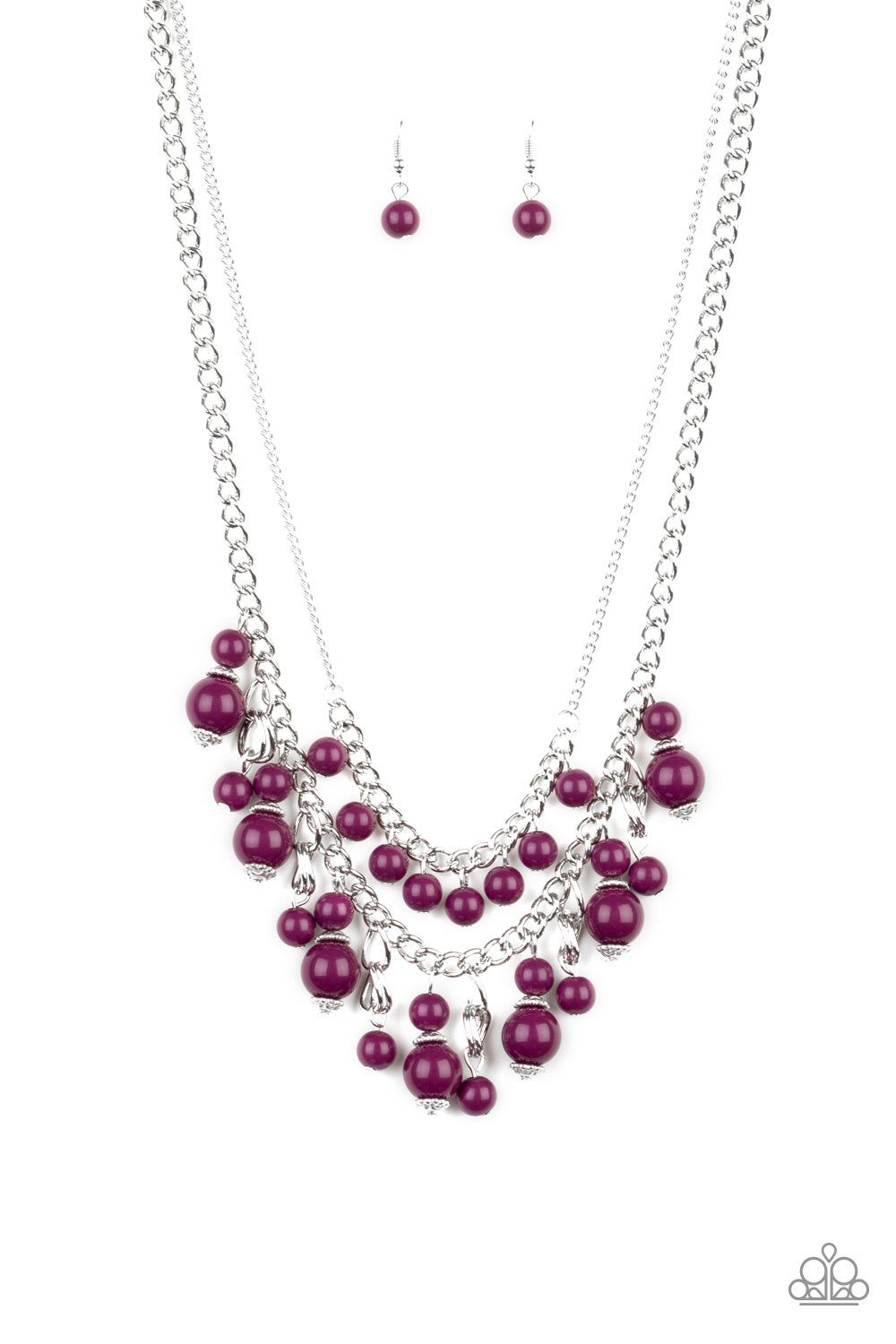 Paparazzi purple bead on sale necklace