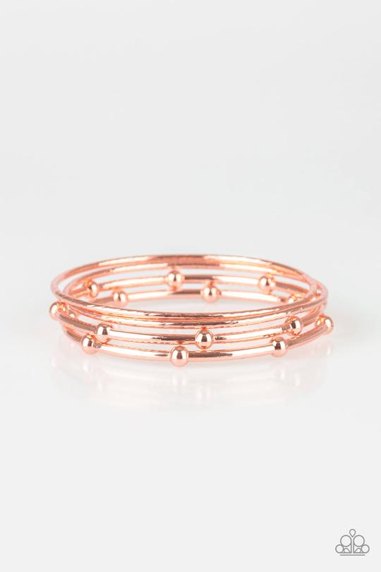Paparazzi - Beauty Basic - Copper - Set of 4 Bangle Bracelets - Alies Bling Bar
