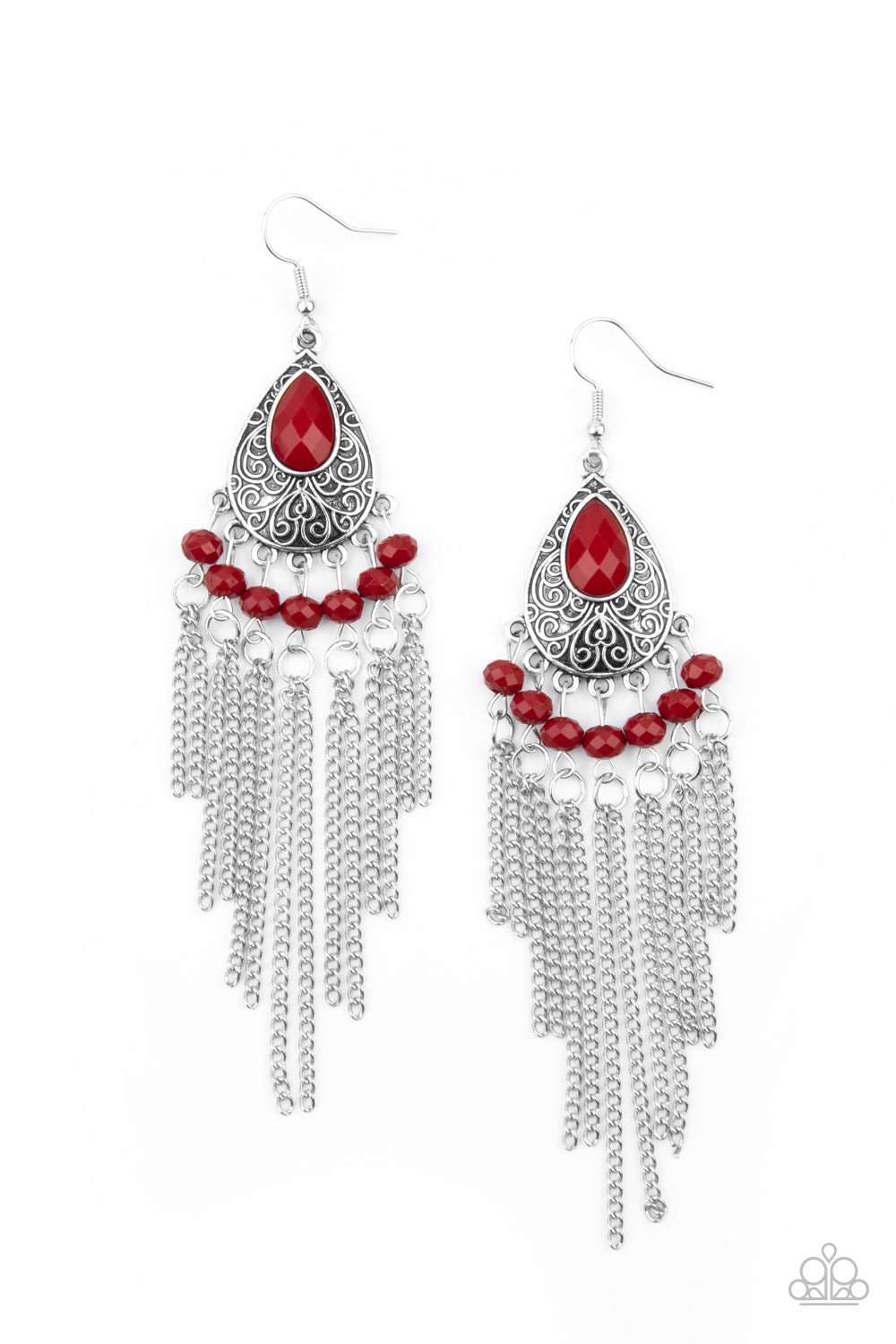 Paparazzi Accessories - Floating on HEIR - Red Earrings