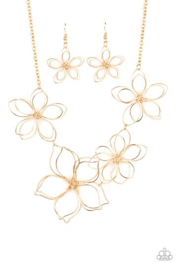Paparazzi - Flower Garden Fashionista - Gold Necklace - Alies Bling Bar