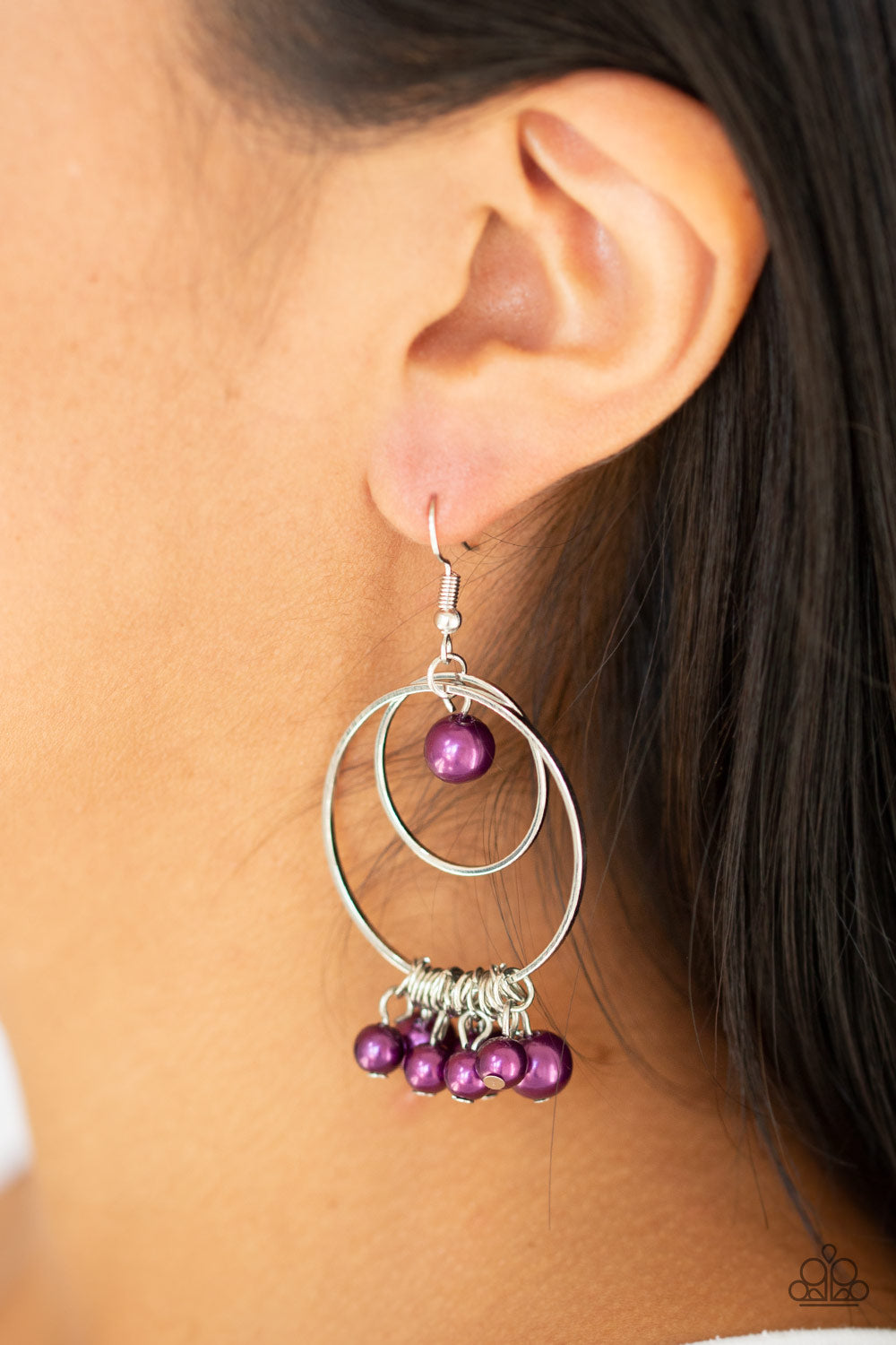 Paparazzi New York Attraction - Purple Pearl Earrings - Aliesblingbar