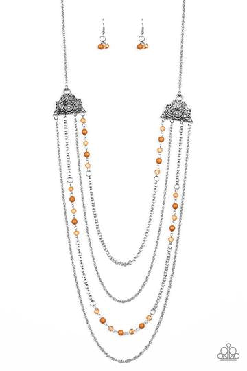 Paparazzi Accessories -Pharaoh Finesse - Brown Necklace - Alies Bling Bar