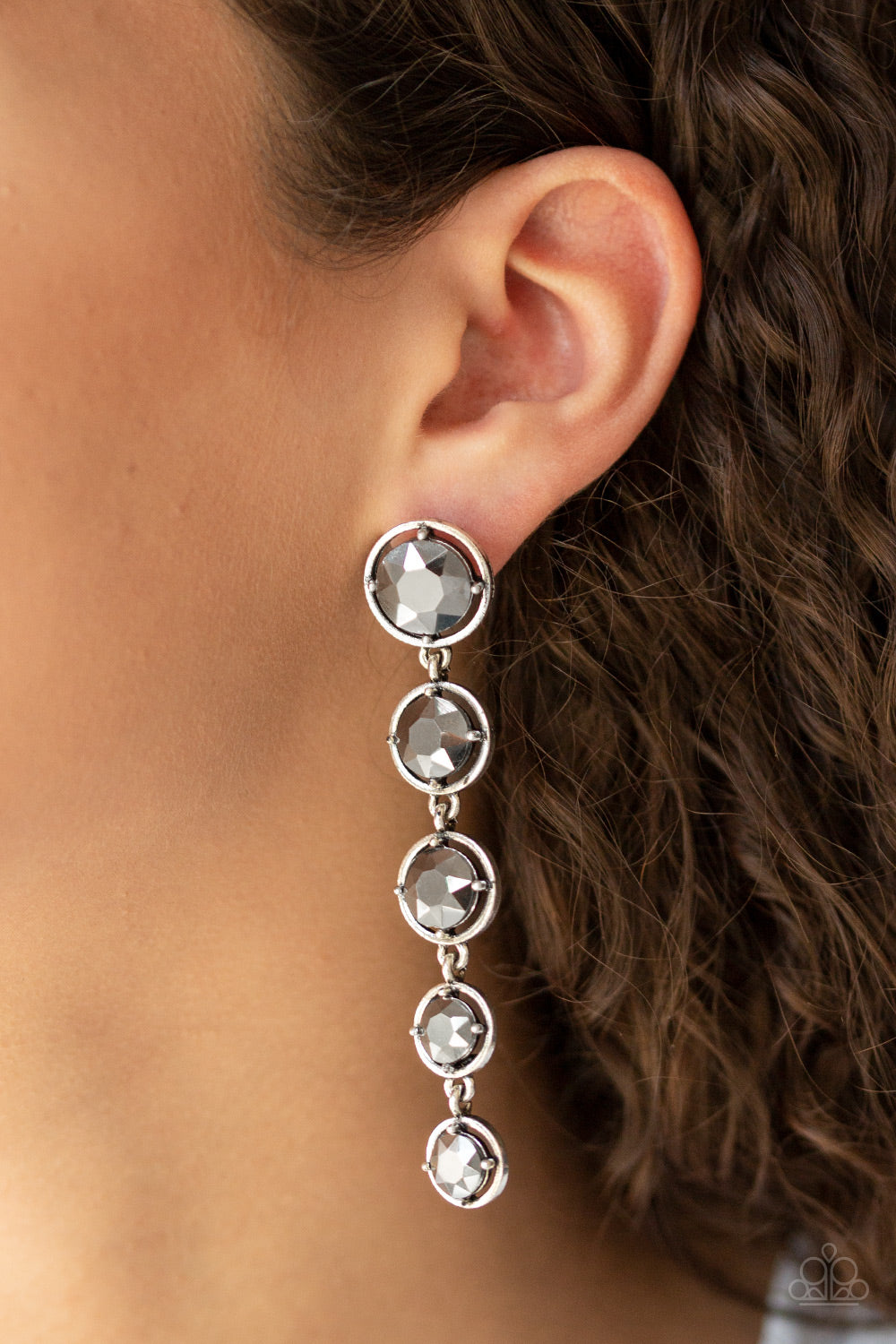 Paparazzi Accessories - Drippin In Starlight - Silver Earrings - Alies Bling Bar