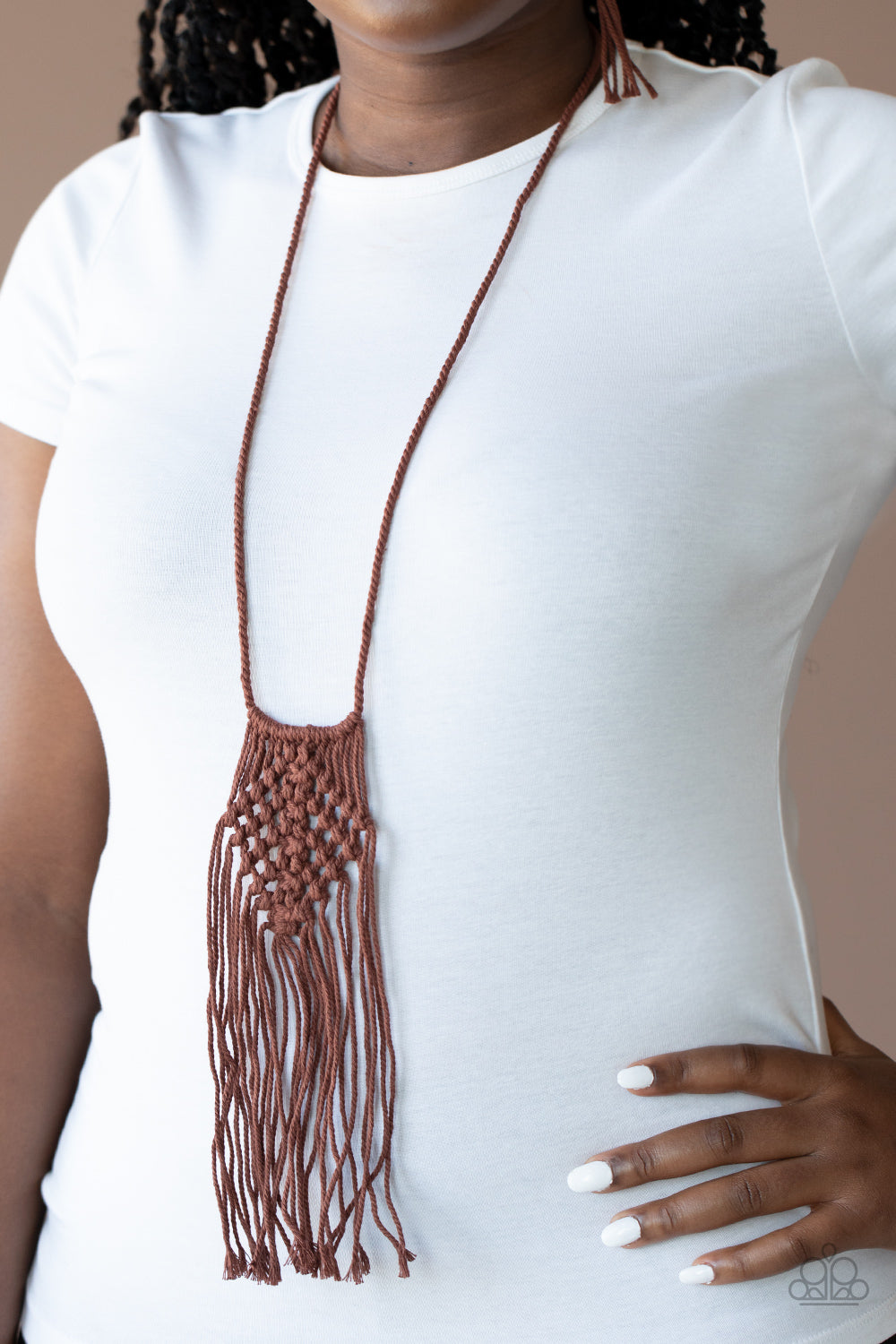 Paparazzi Accessories - Macrame Mantra - Brown Necklace - Alies Bling Bar