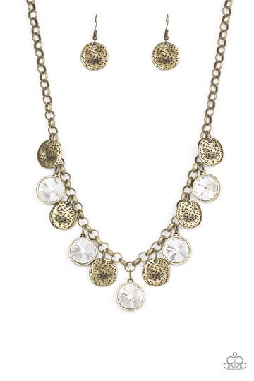 Paparazzi Spot On Sparkle - Brass Necklace - Alies Bling Bar