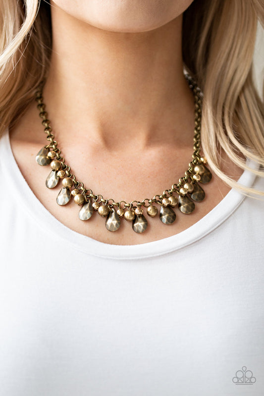 Paparazzi - Stage Stunner - Brass Necklace - Alies Bling Bar