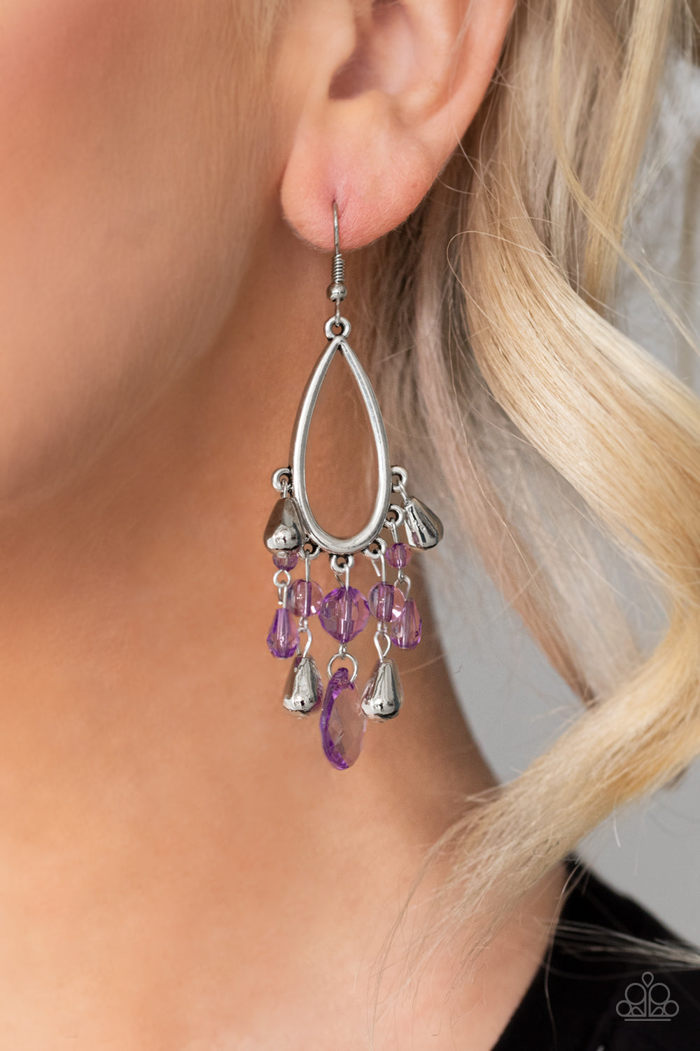 Paparazzi Accessories - Summer Catch - Purple Earrings - Alies Bling Bar