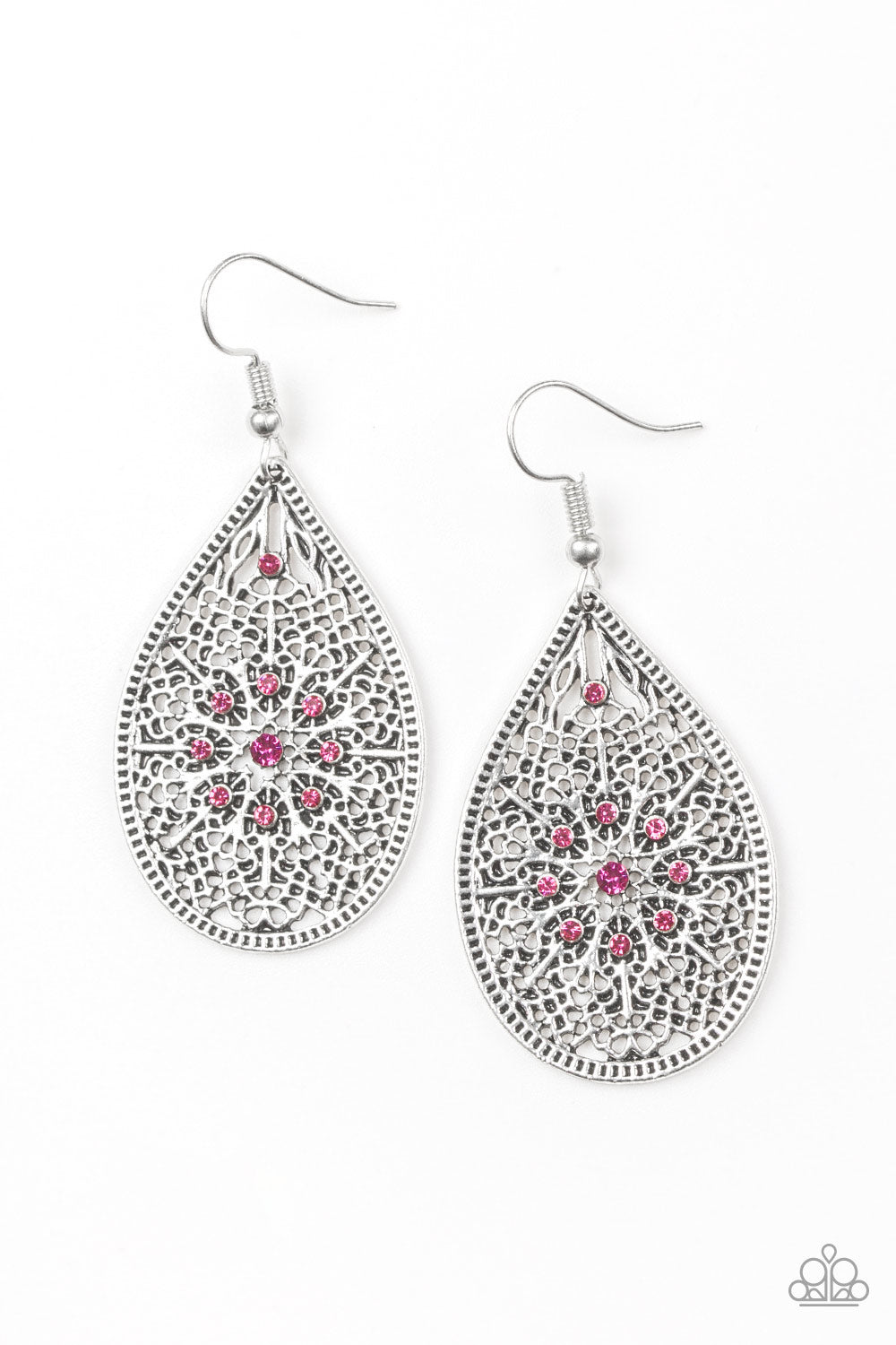 Paparazzi Accessories - Dinner Party Posh - Pink Earrings - Alies Bling Bar