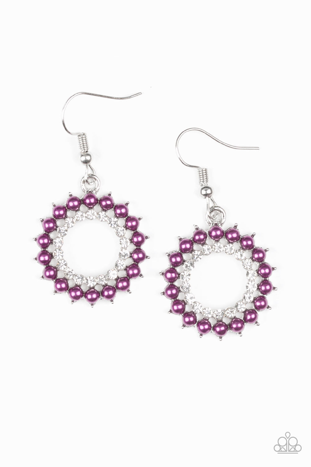 Paparazzi Accessories - Wreathed In Radiance - Purple Earrings - Alies Bling Bar