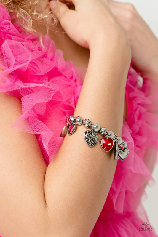 Charming Crush - Red Bracelet - Paparazzi Accessories