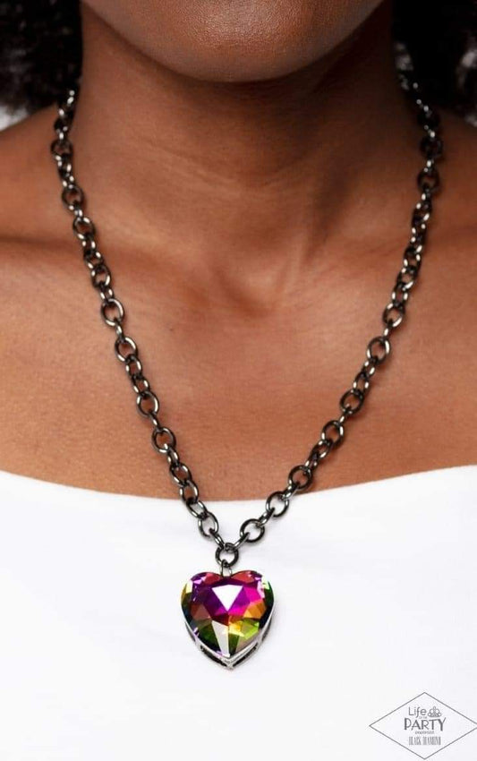 Flirtatiously Flashy - Multi Necklace - Paparazzi Accessories - Black Diamond Exclusive