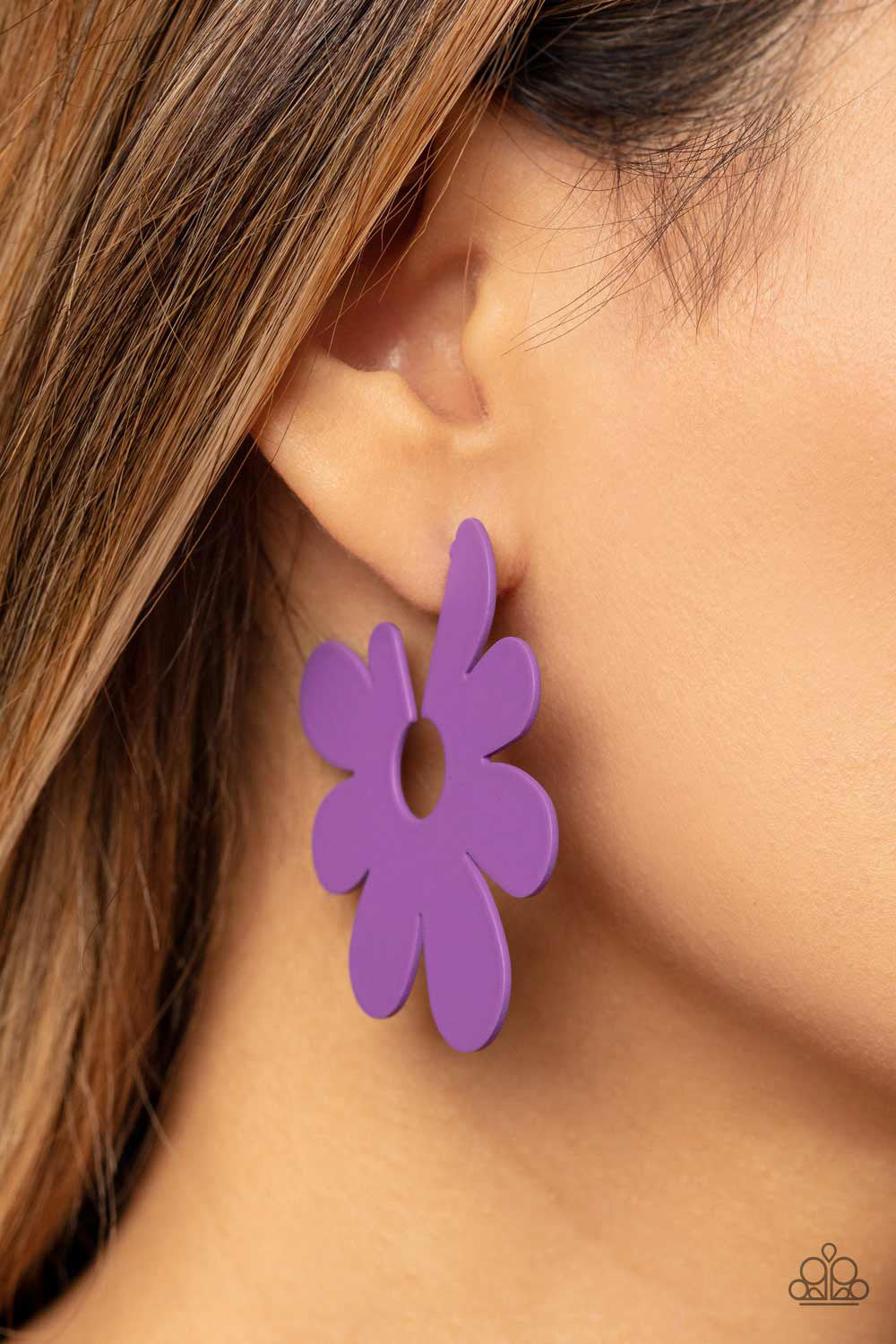 Flower Power Fantasy - Purple Earrings - Paparazzi Accessories - Alies Bling Bar