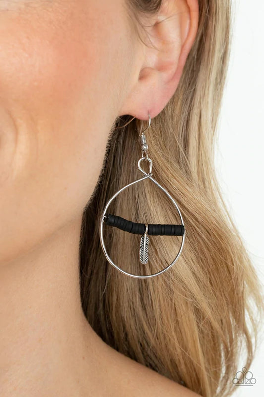 Paparazzi - Free Bird Freedom - Black Earrings - Alies Bling Bar