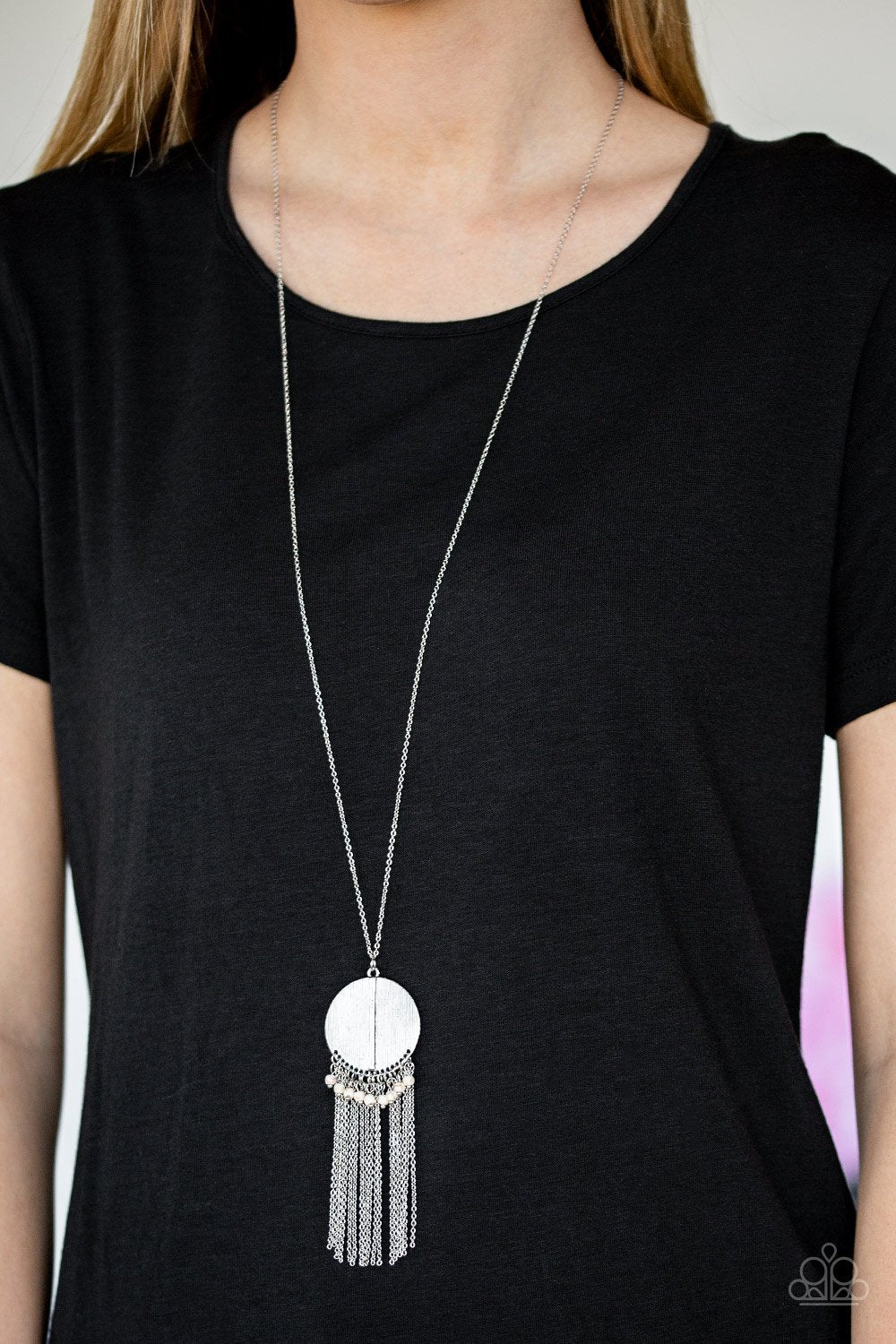 Paparazzi - Get a ROAM - White Necklace - Alie's Bling Bar