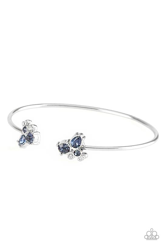 Going For Glitter - Blue Cuff Bracelet - Paparazzi Accessories - Alies Bling Bar