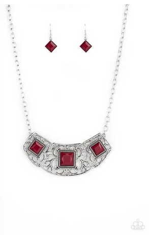 Paparazzi Accessories - Feeling Inde-PENDANT - Red Necklace - Aliesblingbar