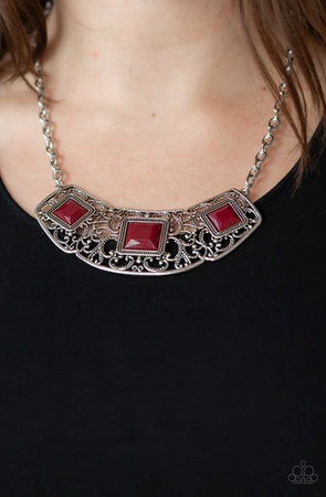 Paparazzi Accessories - Feeling Inde-PENDANT - Red Necklace - Alies Bling Bar