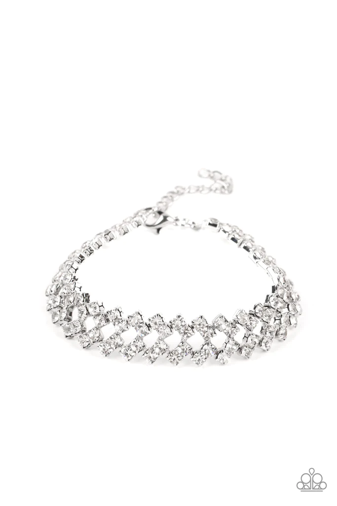 Paparazzi -  Seize the Sizzle - White Bracelet - Alies Bling Bar