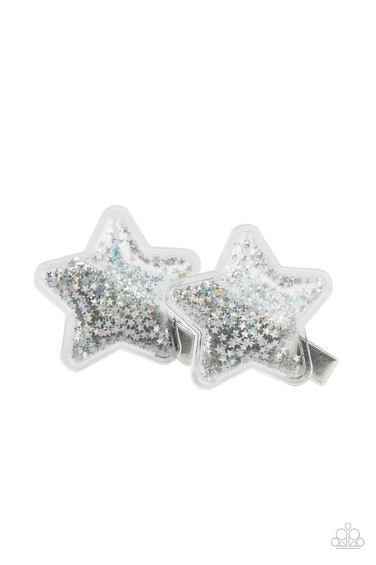 Paparazzi - Stellar-ista Silver Hair Clip - Alies Bling Bar