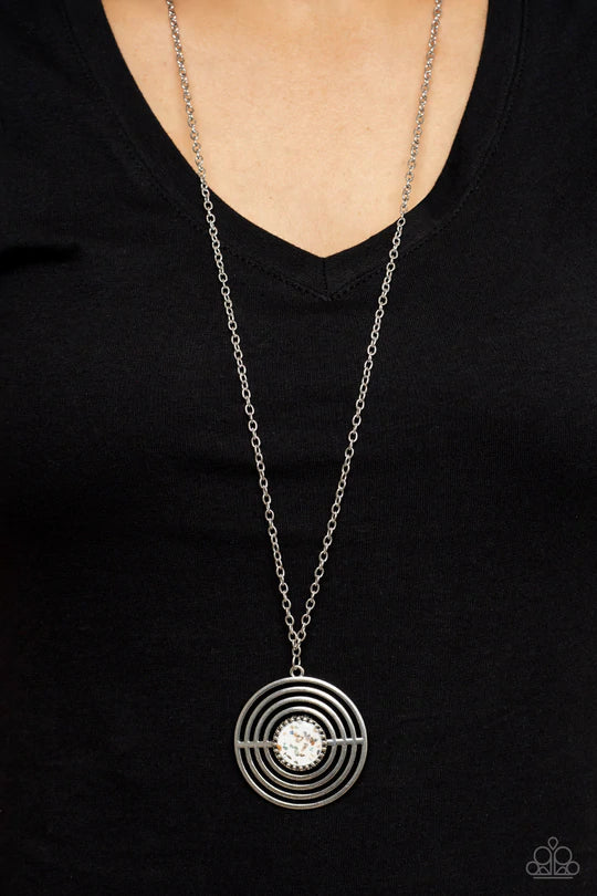 Paparazzi - Targeted Tranquility - white necklace - Alies Bling Bar