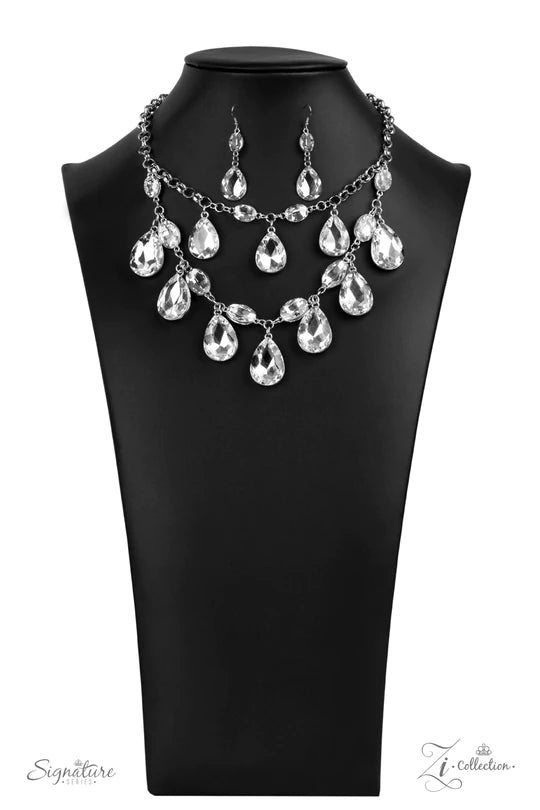 Paparazzi - 2020 Zi Collection - The Sarah - White Necklace - Alies Bling Bar