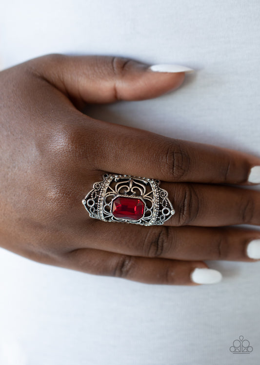 Paparazzi Accessories - Undefinable Dazzle -Red Ring - Alies Bling Bar