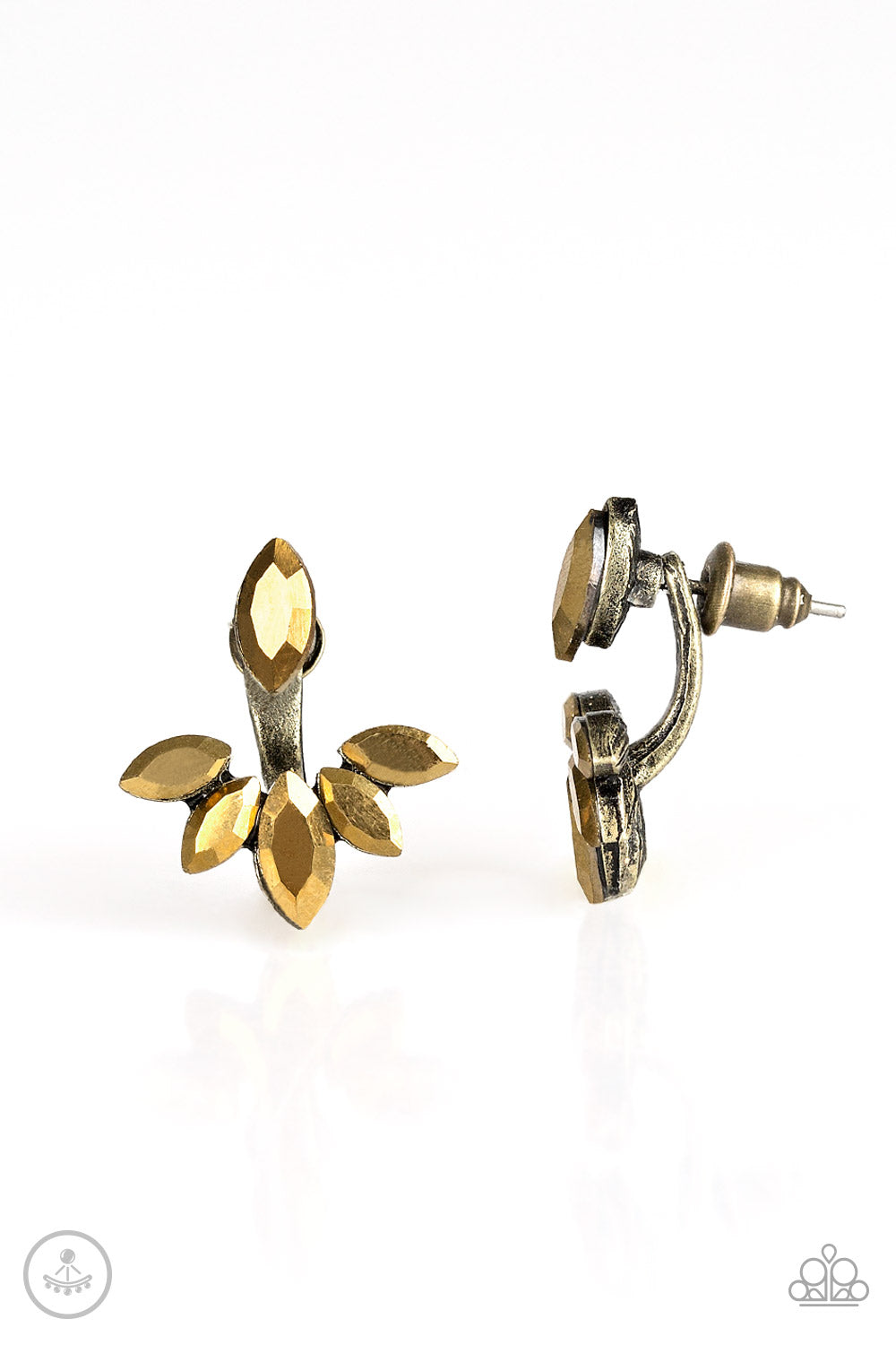 Paparazzi Radical Refinement - Brass Earring Jacket - Alies Bling Bar